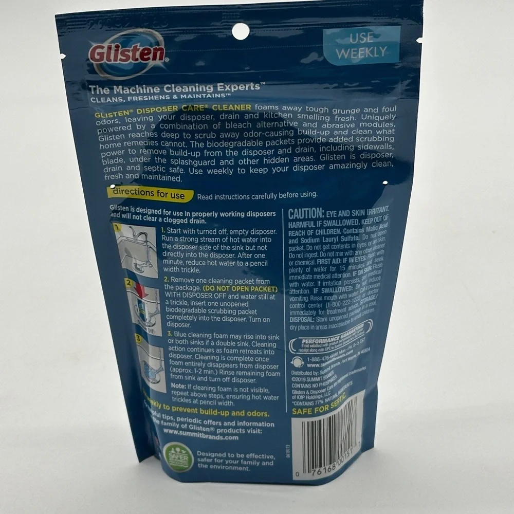 Glisten Garbage Disposer Cleaner Foaming Powder, 4 Uses‎